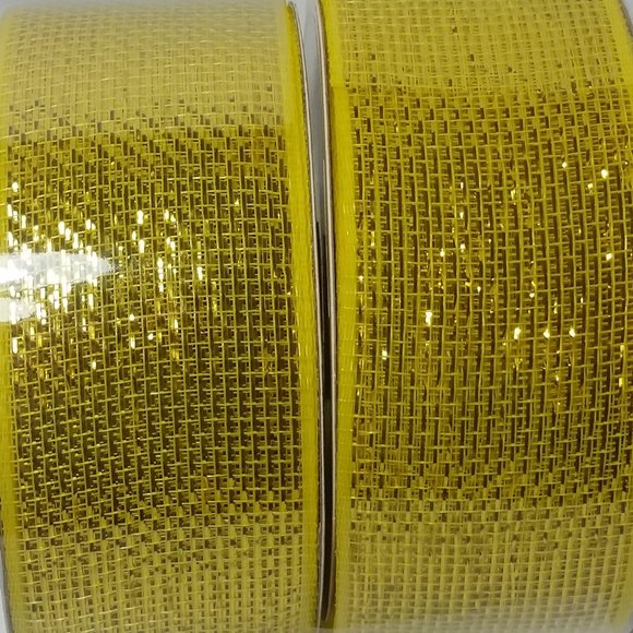 Deco Mesh Ribbon Yellow Wreaths & Crafts - Picture 1 of 3